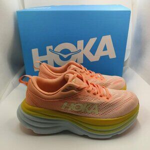 Hoka Bondi 8 Shoes Orange Running Walking Women's Size 6.5B=EU38